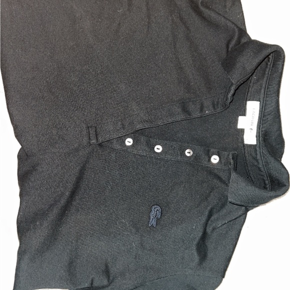 🖤🖤🐊 Black On Black Lacoste Slim fit 3/4 sleeve polo.Great condition like new - Picture 7 of 8